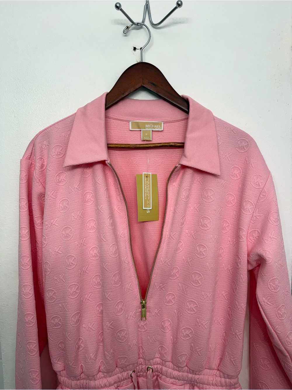 Michael Kors Pink Zip-Front Women's Jumpsuit Size M